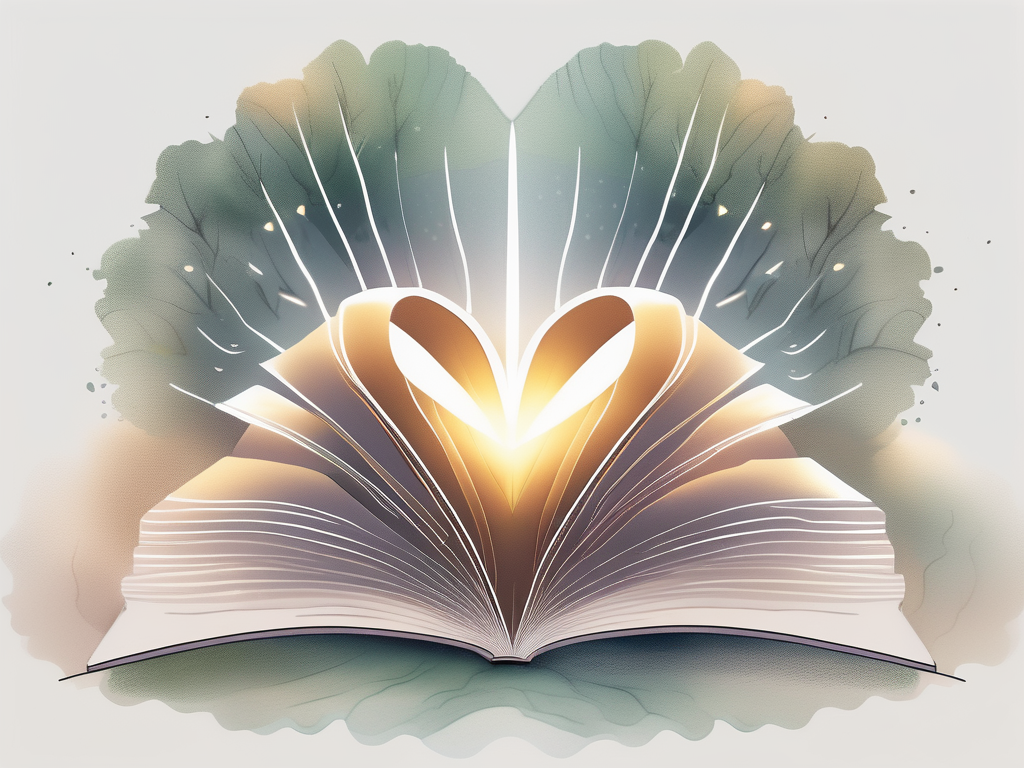 A heart nestled within a book