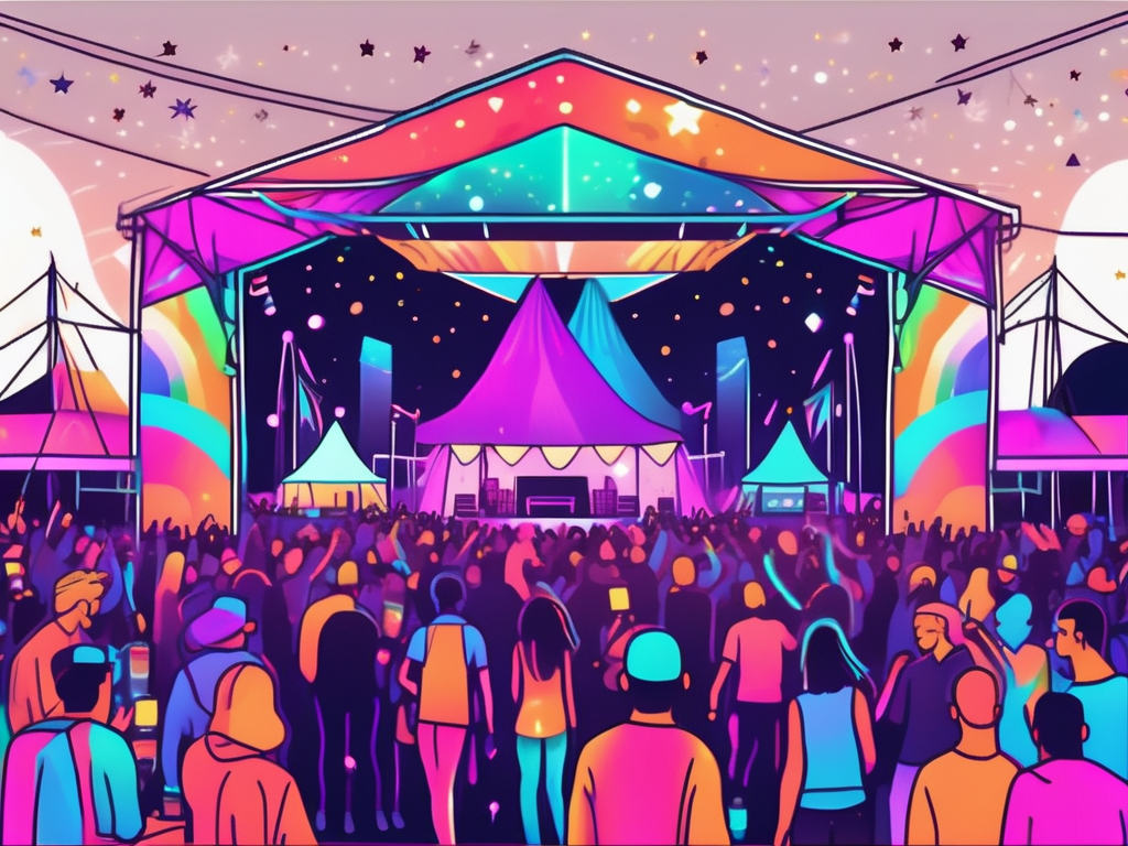 A vibrant music festival scene