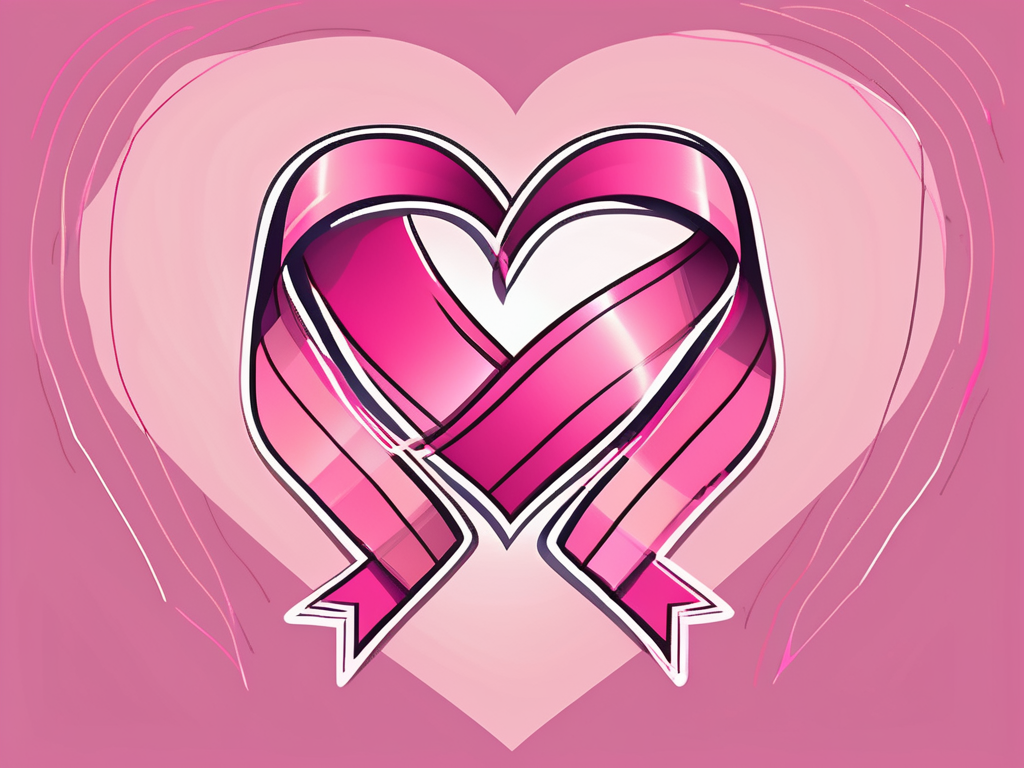 A stylized heart symbol intertwined with a ribbon