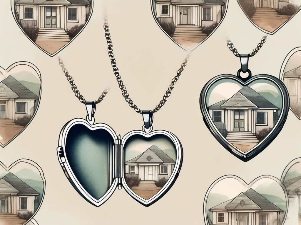 A heart-shaped locket open to reveal a small