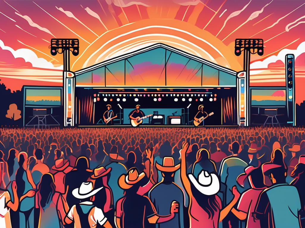 A lively country music festival scene