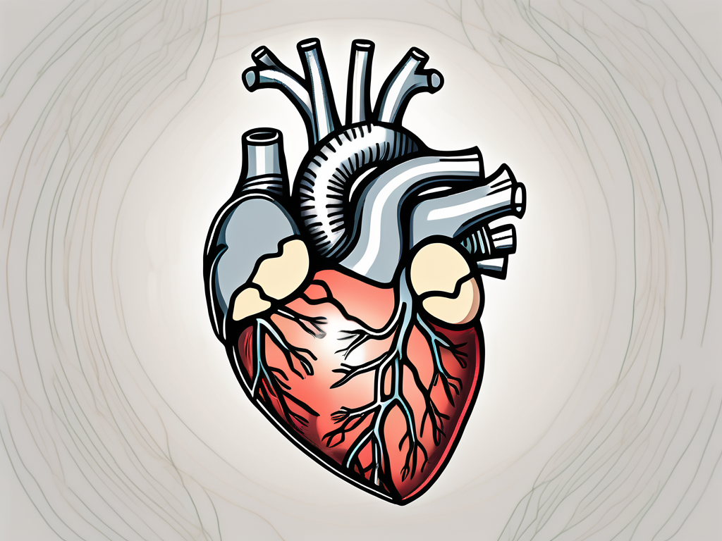 The accessory nerve highlighted within a stylized anatomical heart