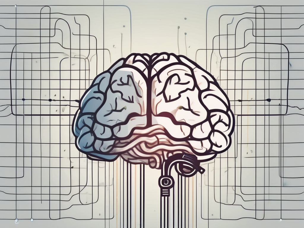 A brain with heart-shaped electrodes attached to it