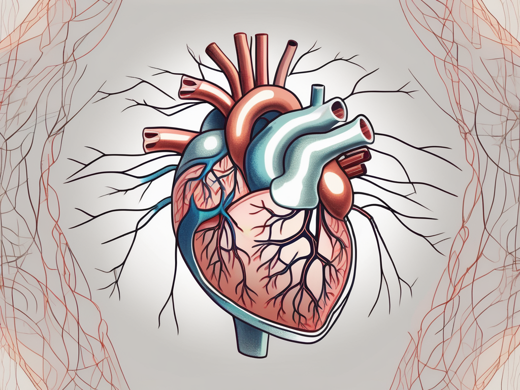 A human heart intertwined with parasympathetic nerves