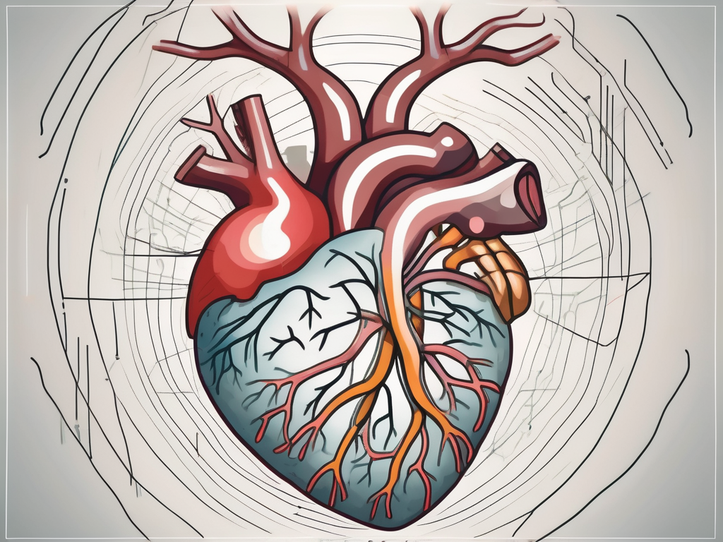 A human heart intertwined with symbolic representations of nerves